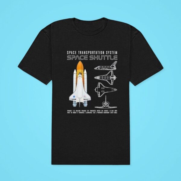 Space Shuttle Atlantis Schematic Space Transportation System Classic Tshirt