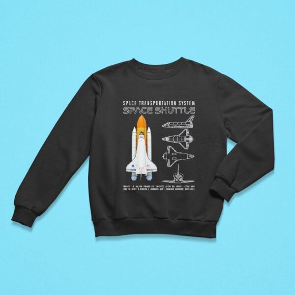 Space Shuttle Atlantis Schematic Space Transportation System Sweatshirt