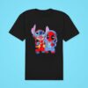 Stitch And Deadpool Cartoon Classic Tshirt