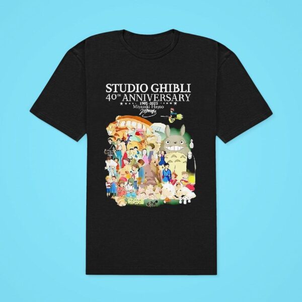 Studio Ghibli Th Anniversary Miyazaki Hayao Signature Cartoon Classic Tshirt