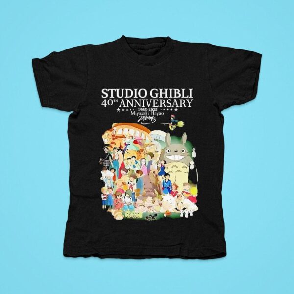 Studio Ghibli Th Anniversary Miyazaki Hayao Signature Cartoon Tshirt