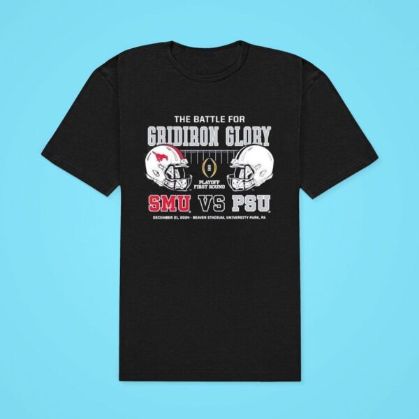 The Battle For Gridiron Glory Smu Mustangs Vs Penn State Nittany Lions Classic Tshirt