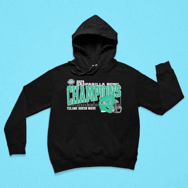 Tulane Green Wave Helmet Gasparilla Bowl Champions Hoodie