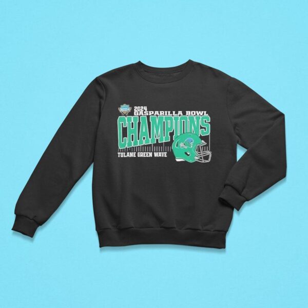 Tulane Green Wave Helmet Gasparilla Bowl Champions Sweatshirt